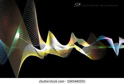 Abstract digital equalizer, sound wave pattern element. Vector illustration for tech futuristic innovation concept background.