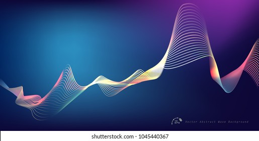 Abstract digital equalizer, sound wave pattern element. Vector illustration for tech futuristic innovation concept background.