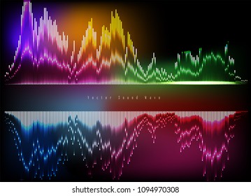 Abstract digital equalizer, sound wave pattern element. Vector illustration for tech futuristic innovation concept background.