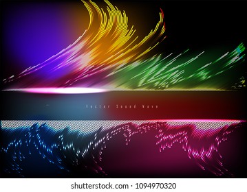 Abstract digital equalizer, sound wave pattern element. Vector illustration for tech futuristic innovation concept background.