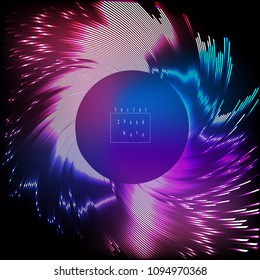 Abstract digital equalizer, sound wave pattern element. Vector illustration for tech futuristic innovation concept background.