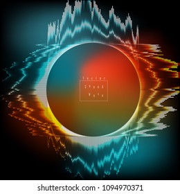 Abstract digital equalizer, sound wave pattern element. Vector illustration for tech futuristic innovation concept background.