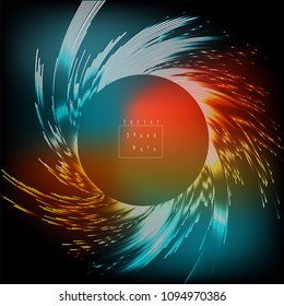 Abstract digital equalizer, sound wave pattern element. Vector illustration for tech futuristic innovation concept background.