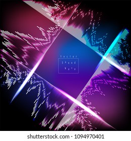 Abstract digital equalizer, sound wave pattern element. Vector illustration for tech futuristic innovation concept background.