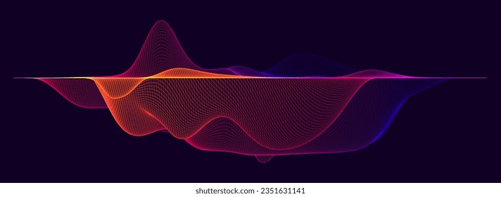 Abstract Digital Equalizer. Sound Wave Design Element. Speaking Sound Wave Vector Illustration. Artificial Intelligence AI Assistant Voice Visualization.