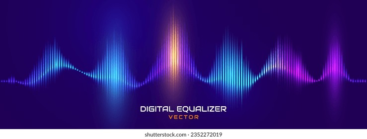 Abstract Digital Equalizer. Sound Wave Design Element. Speaking Sound Wave Vector Illustration. Artificial Intelligence AI Assistant Voice Visualization.