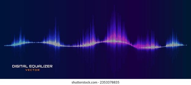 Abstract Digital Equalizer. Sound Wave Design Element. Speaking Sound Wave Vector Illustration. Artificial Intelligence AI Assistant Voice Visualization.