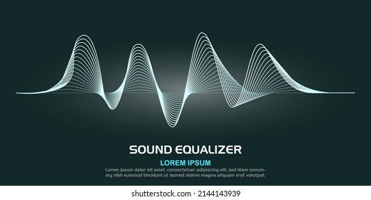 Ecualizador digital abstracto, vector del elemento de patrón de onda sonora. Diseño ecualizador para música, datos, ciencia y tecnología. Fondo musical adecuado para la cubierta, presentación, pancarta o fondo de escritorio.