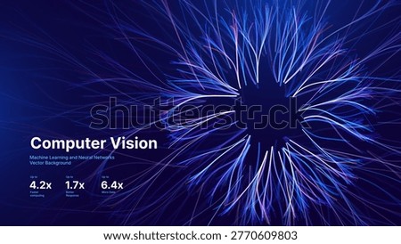 Abstract Digital Eye, Artificial Intelligence, Neural Network Technology, Futuristic Biometrics, Data Visualization, Abstract Brain Mapping Concept. Vector Illustration