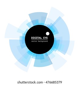 Abstract Digital Eye. Diverging Rays. Vector Illustration