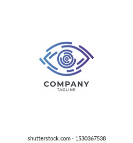 abstract digital eye logo icon vector illustration