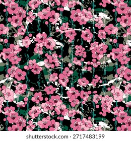 Abstract digital flower design featuring vibrant petals, flowing shapes, and modern textures, perfect for fabric printing, fashion, home decor, seamless patterns, and creative textile projects.