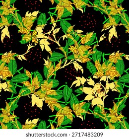 Design de flor digital abstrato com pétalas vibrantes, formas fluidas e texturas modernas, perfeito para impressão de tecido, moda, decoração doméstica, padrões sem costura e projetos têxteis criativos.