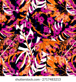 Abstract digital flower design featuring vibrant petals, flowing shapes, and modern textures, perfect for fabric printing, fashion, home decor, seamless patterns, and creative textile projects.
