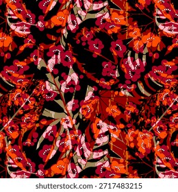 Abstract digital flower design featuring vibrant petals, flowing shapes, and modern textures, perfect for fabric printing, fashion, home decor, seamless patterns, and creative textile projects.