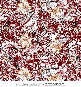 Abstract digital flower design featuring vibrant petals, flowing shapes, and artistic style, ideal for fabric printing, fashion textiles, wallpapers, and seamless surface patterns.
