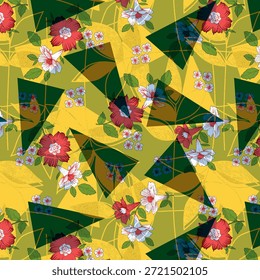 Abstractas diseño de flores digitales con colores vibrantes y Formas fluidas, ideal para la impresión de telas, textiles de moda, Fondos de pantalla y patrones de superficie sin costuras en todo el mundo.