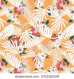 Abstract digital flower design featuring vibrant colors and flowing shapes, ideal for fabric printing, fashion textiles, wallpapers, and seamless surface patterns worldwide use.