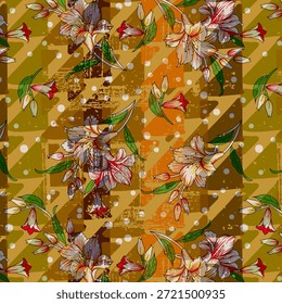 Abstract digital flower design with vibrant petals and flowing forms, ideal for fabric printing, fashion textiles, wallpapers, and seamless surface patterns applications worldwide.