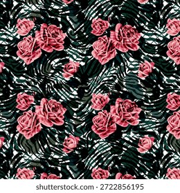 Abstract digital flower design with vibrant colors and modern shapes, perfect for fabric printing, textiles, fashion and creative surface pattern applications.