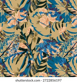 Abstract digital flower design with vibrant colors and modern shapes, perfect for fabric printing, textiles, fashion and creative surface pattern applications.