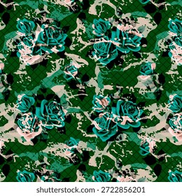 Abstract digital flower design with vibrant colors and modern shapes, perfect for fabric printing, textiles, fashion and creative surface pattern applications.