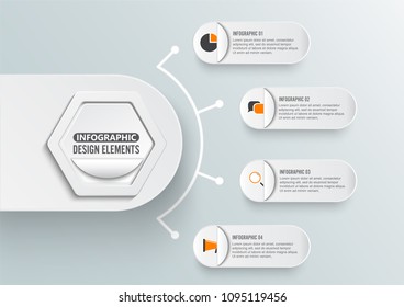 Abstract digital four options. Vector illustration can be used for workflow layout infographic, diagram, number, web design.