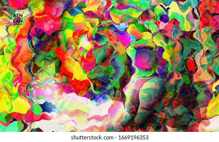 Abstrakte digitale Rahmen künstlerische Vektorillustration Textur. mehrfarbige, sich überlappende Farbverlauf-gefilterte Formen. Belebte Lichtwirkung Buntglasfenster oder Kunstmalerei im Kubismus. Buchdeckungsvorlage.