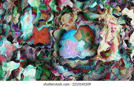 Abstrakte digitale Rahmen künstlerische Vektorstruktur. mehrfarbige, sich überlappende Farbverlauf-gefilterte Formen. Belebte Lichtwirkung Buntglasfenster oder Kunstmalerei im Kubismus. Buchdeckungsvorlage.