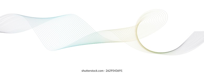 Abstract digital future technology concept blue smooth lines background. Wavy curve lines and . frequency sound wave, twisted curve lines background. Banner design