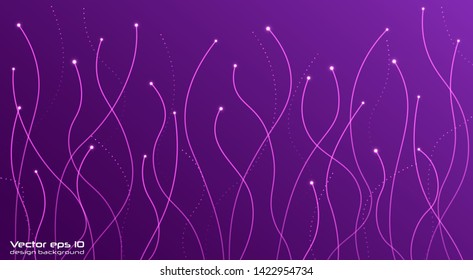 Abstract digital future wave lines vector background in circle shape.Neural networks design, AI concept. Vector connecting particle tails. Small particles strive to each other. 