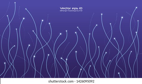 Abstract digital future wave lines vector background in circle shape.Neural networks design, AI concept. Vector connecting particle tails. Small particles strive to each other. 