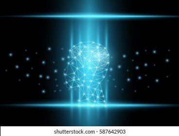 Abstract digital and futuristic background of an Artificial Intelligence with deep learning concept.