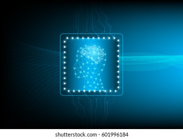Abstract digital and futuristic background of an Artificial Intelligence with neural network concept.