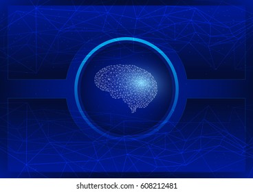 Abstract digital and futuristic background. An Artificial Intelligence with deep learning concept and space theme design.