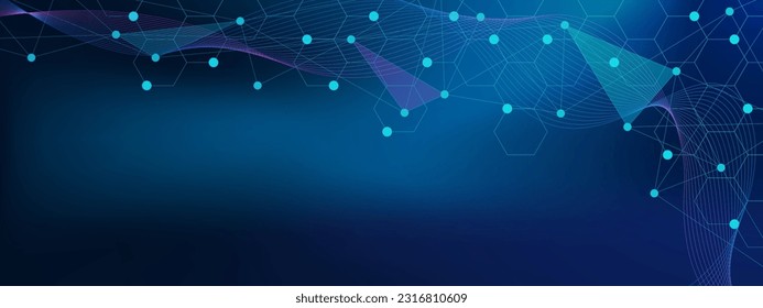 Resumen futurista digital con fondo de plexo. Diseño de gran visualización de datos, conexión global, redes, ciencia y tecnología. Ilustración vectorial.