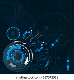 Abstract digital gear wheels technological concept/vector illustration for your design, banner or wallpaper.