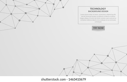 Abstract digital geometric background with connecting lines and dots. High-tech global network connection concept. Modern banner design. 