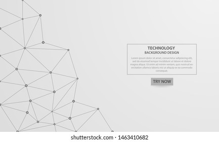 Abstract digital geometric background with connecting lines and dots. High-tech global network connection concept. Modern banner design. 