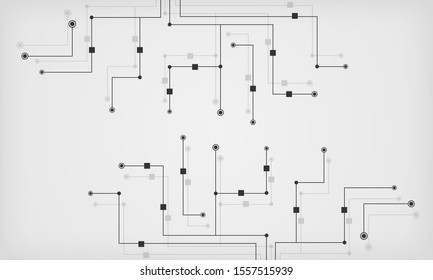 Abstract digital geometric background with connecting lines and dots. High-tech global network connection concept. Modern banner design. 