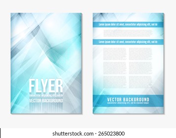 Abstract digital geometric modern blue and grey color backgrounds. Back and front flyer. Cover design template layout for corporate business book, booklet, brochure, poster. Vector