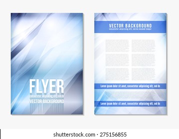 Abstract digital geometric modern blue color backgrounds. Back and front flyer. Cover design template layout for corporate business book, booklet, brochure, poster. Vector