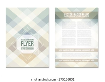 Abstract digital geometric modern retro soft color backgrounds. Back and front flyer template. Cover design template layout for corporate business book, booklet, brochure, poster and other. Vector