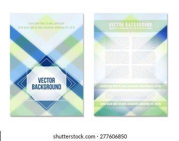 Abstract digital geometric modern retro soft color backgrounds. Back and front flyer template. Cover design template layout for corporate business book, booklet, brochure, poster and other. Vector