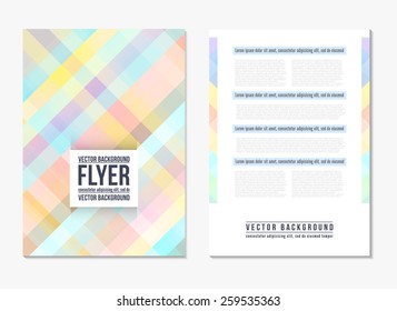 Abstract digital geometric modern soft colour backgrounds. Back and front flyer. Cover design template layout for corporate business book, booklet, brochure, poster. Vector illustration