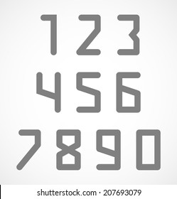 Abstract digital geometric numbers set. Vector illustration