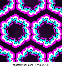 Abstract digital glitch graphic. Seamless pattern. Vector illustration for web design or print.