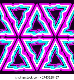 Abstract digital glitch graphic. Seamless pattern. Vector illustration for web design or print.