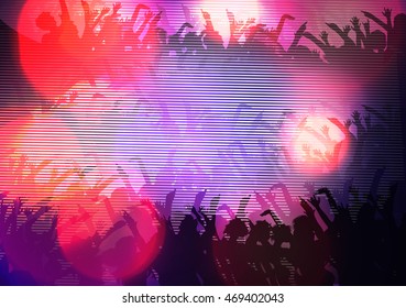 Abstract Digital Glitch Party Poster  Background - Vector Illustration