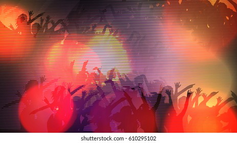 Abstract Digital Glitch Party Poster Background - Vector Illustration